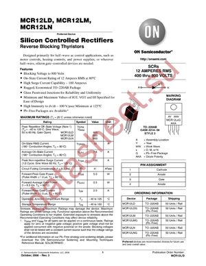 MCR12LDG datasheet  